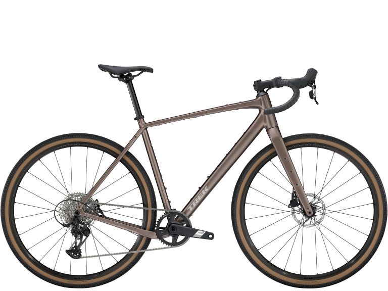 Trek Checkpoint ALR 5 3e génération 2026, gravel aluminium en dégradé bleu et vert, vue de profil
