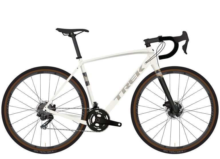 Trek Checkpoint ALR 5 AXS 2024, gravel à cadre aluminium et fourche carbone, vue de profil