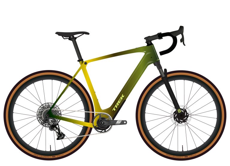 Trek Checkpoint+ SL 7 AXS (2026), gravel carbone à fourche suspendue, vue de profil