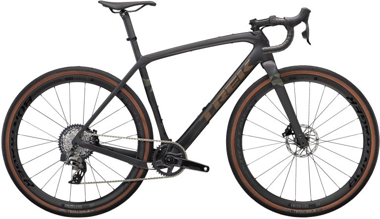 Trek Checkpoint SLR 6 eTap 2024, gravel carbone à roues Aeolus Pro 3, vue de profil