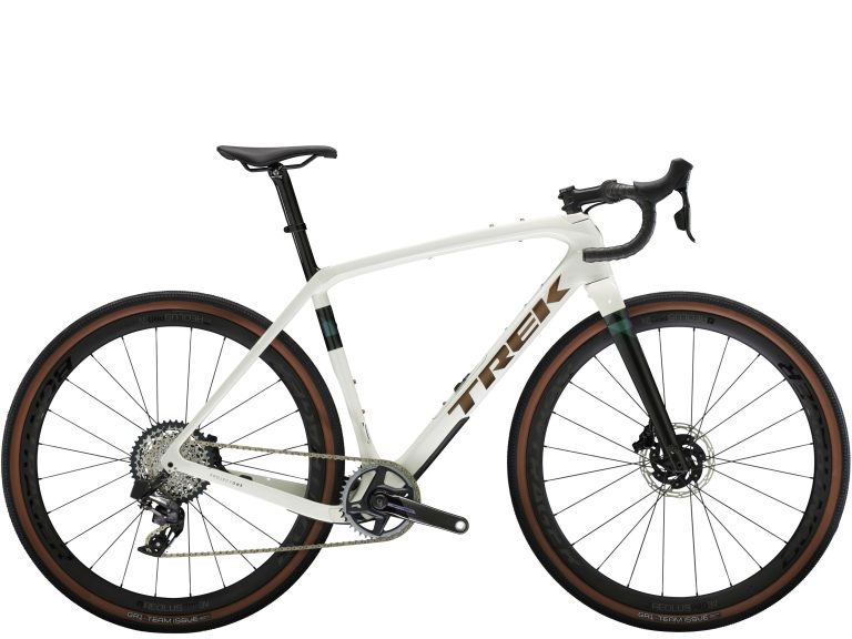 Trek Checkpoint SLR 7 AXS 2024, gravel carbone OCLV 700 à roues Aeolus Pro 3V, vue de profil