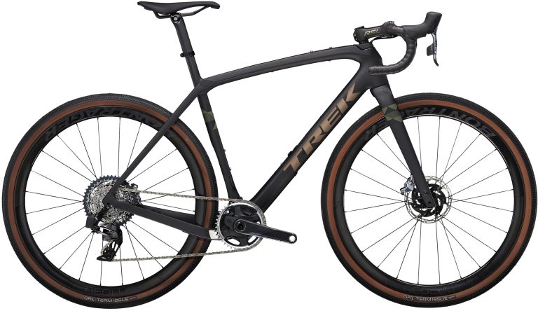 Trek Checkpoint SLR 9 eTap 2024, gravel carbone à roues Aeolus RSL 37V, vue de profil