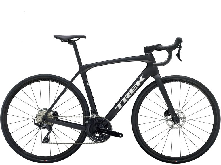 Trek Domane SL 5 Gen 4 2024, vélo de route endurance carbone gris foncé, vue de profil