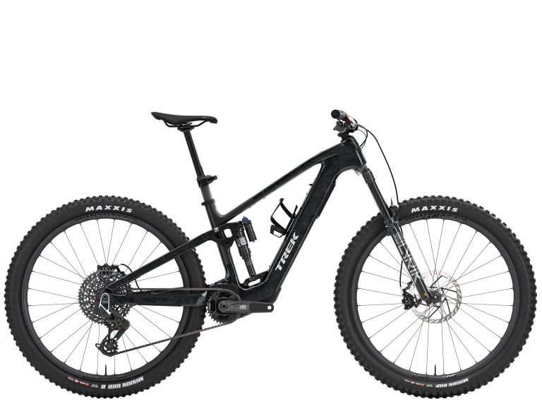 Trek Fuel+ EX 9.9 X0 AXS 2027, VTT tout-suspendu à assistance électrique carbone, vue de profil
