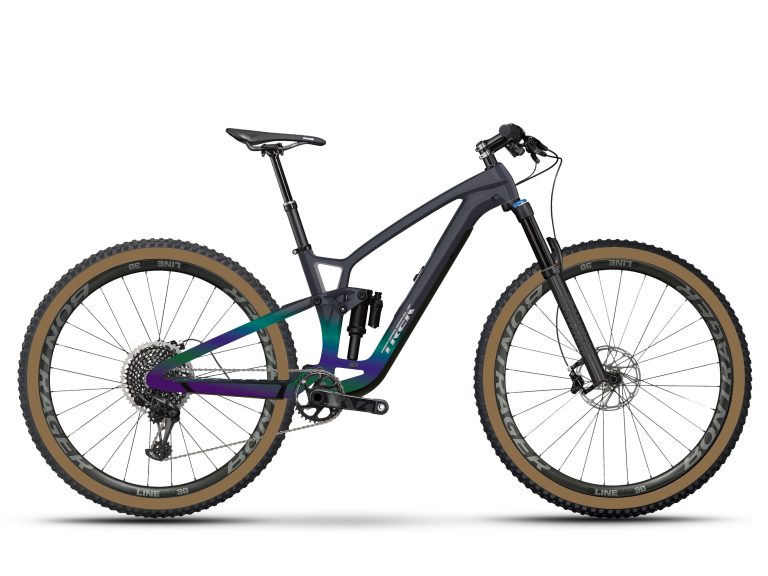 Trek Fuel EX 9.9 XX AXS T-Type Gen 6 2025, VTT tout-suspendu carbone, vue de profil