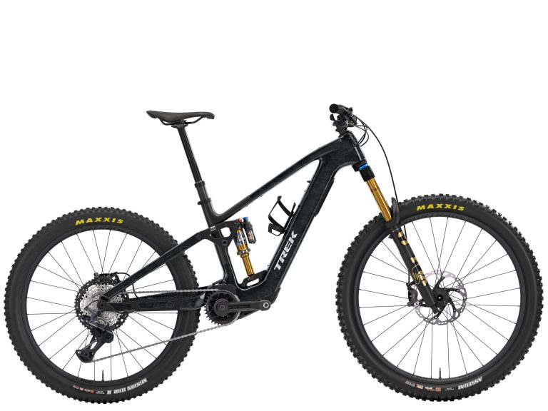 Trek Fuel+ MX 9.8 XT 2027, VTT tout-suspendu à assistance électrique à roues mixtes, vue de profil