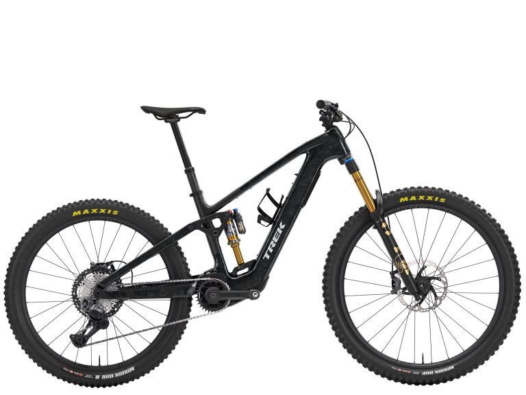Trek Fuel+ MX 9.8 XT Di2 2027, VTT tout-suspendu à assistance électrique à roues mixtes, vue de profil