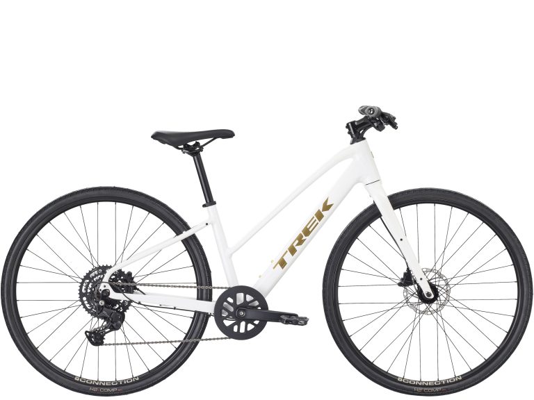 Trek FX 2 Midstep 4e génération, vélo de ville à cadre à enjambement bas, vue de profil