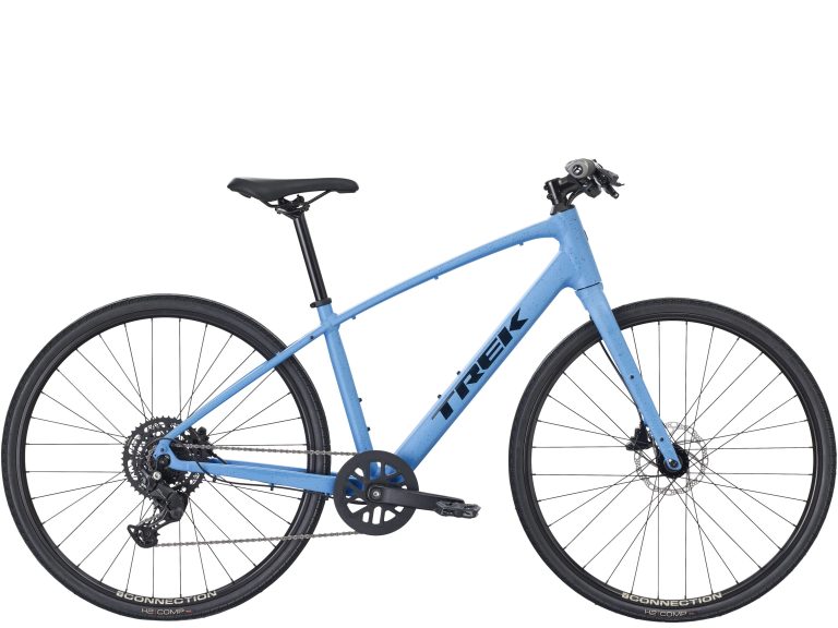 Trek FX 2 Stepover 4e génération, vélo urbain à cintre plat et mono-plateau, vue de profil