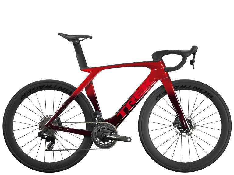 Trek Madone SLR 7 AXS 2024, vélo de route aéro carbone à groupe SRAM Force, vue de profil