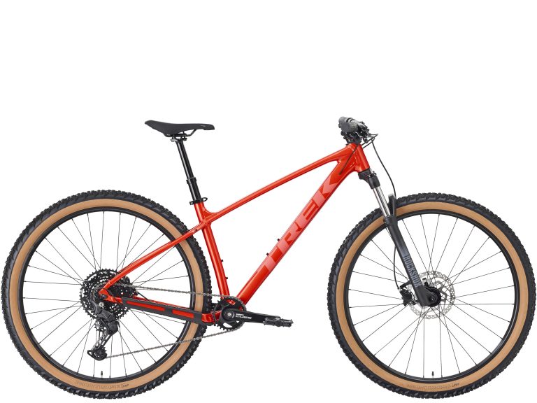 Trek Marlin 6 troisième génération 2027, VTT semi-rigide aluminium à tube horizontal courbe, vue de profil