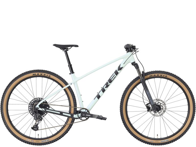 Trek Marlin 7 troisième génération 2027, VTT semi-rigide aluminium à tige télescopique, vue de profil