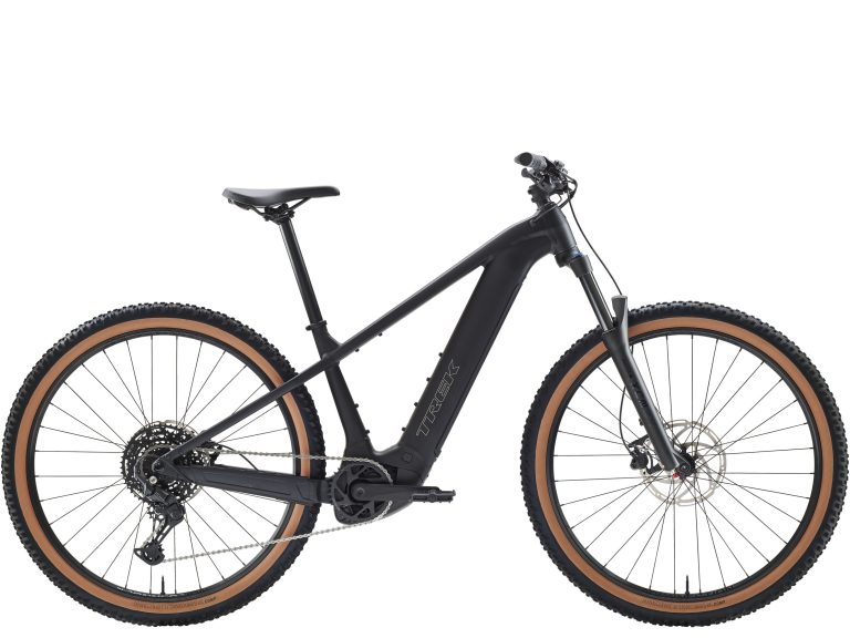 Trek Powerfly+ 4 800Wh Gen 5 2027, VTT semi-rigide à assistance électrique à cadre aluminium, vue de profil