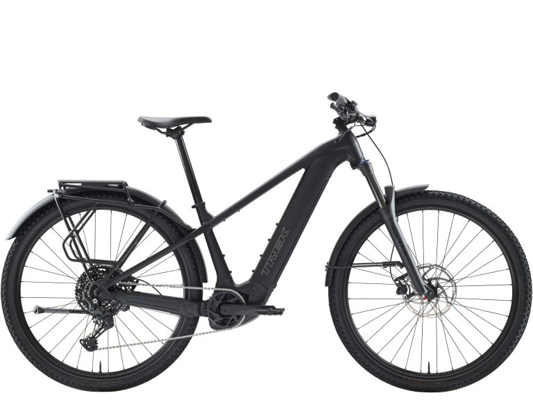 Trek Powerfly+ 4 Equipped 800 Gen 5 2027, VTT semi-rigide à assistance électrique équipé, vue de profil