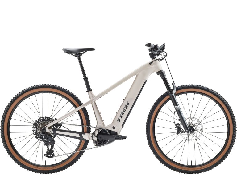 Trek Powerfly+ 8 Gen 5 2027, VTT semi-rigide à assistance électrique à cadre aluminium, vue de profil