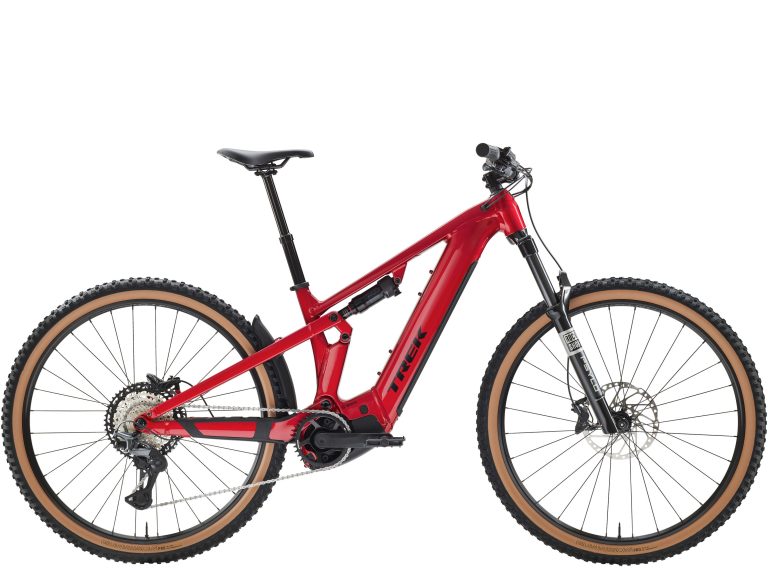 Trek Powerfly FS+ 5 Gen 4 2027, VTT tout-suspendu à assistance électrique à cadre aluminium, vue de profil