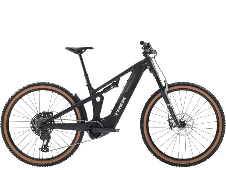 Trek Powerfly FS+ 6 Gen 4 2027, VTT tout-suspendu à assistance électrique à cadre aluminium, vue de profil