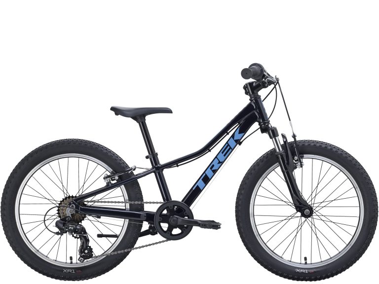 Trek Precaliber 20 pouces à 7 vitesses 2027, vélo enfant à cadre aluminium et fourche suspendue, vue de profil