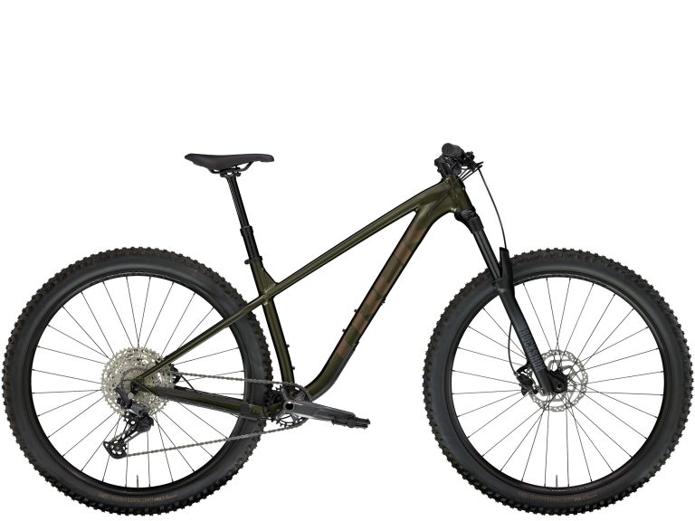 Trek Roscoe 7 2025, VTT semi-rigide à cadre aluminium et fourche RockShox, vue de profil