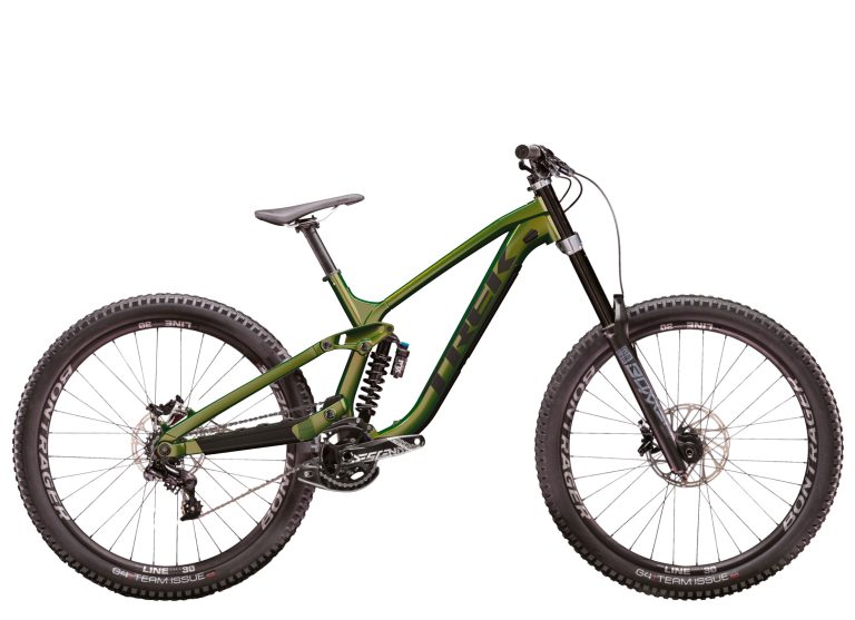 Trek Session 8 29 GX 2026, VTT de descente à pivot haut et fourche double té, vue de profil