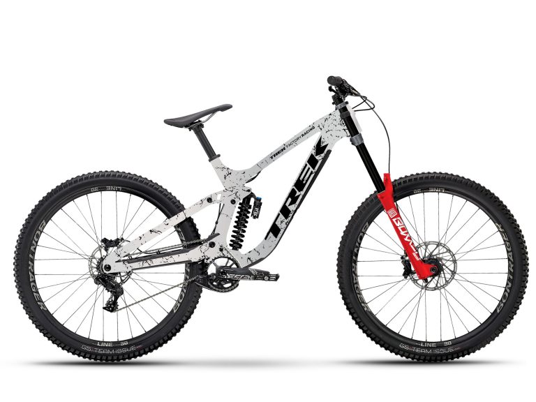 Trek Session 9 X01 2025, VTT de descente aluminium à fourche double té RockShox Boxxer, vue de profil
