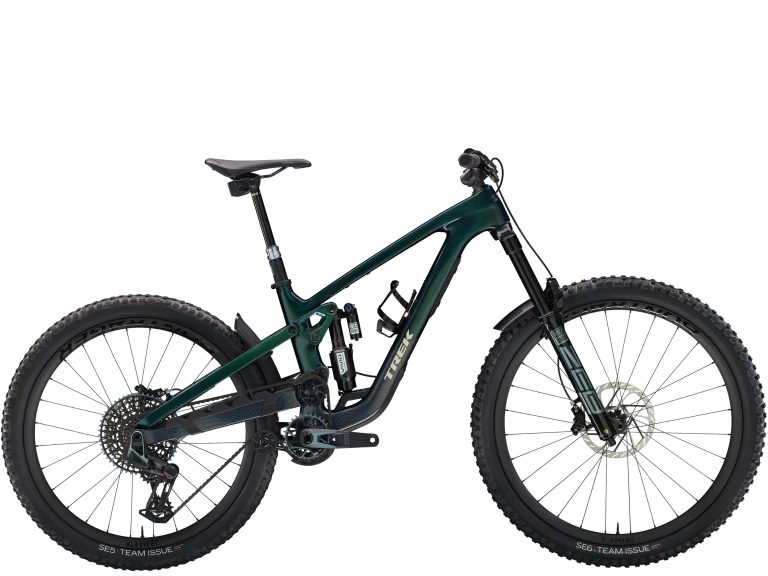 Trek Slash 9.9 X0 AXS T-Type 2024, VTT tout-suspendu carbone à cockpit intégré, vue de profil