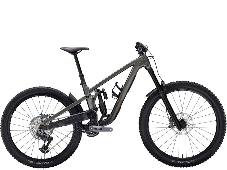 Trek Slash 9 GX AXS T-Type 2024, VTT d’enduro aluminium à suspension RockShox, vue de profil