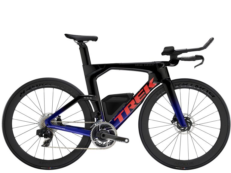 Trek Speed Concept SLR 8 AXS 2025, vélo de contre-la-montre carbone à prolongateurs, vue de profil