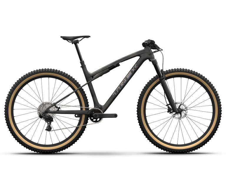 Trek Supercaliber SLR 9.8 X0 AXS 2025, VTT cross-country carbone tout-suspendu, vue de profil