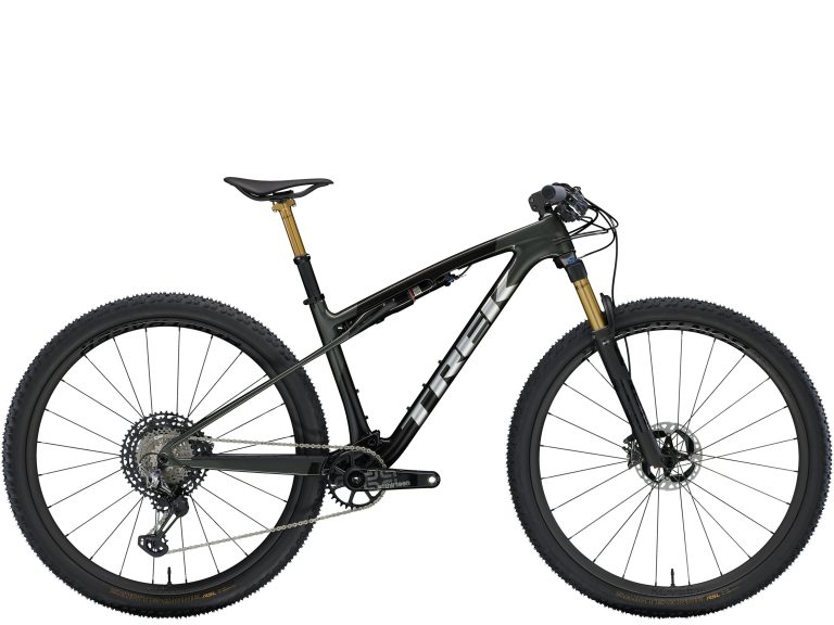 Trek Supercaliber SLR 9.9 XTR 2024, VTT de cross-country carbone à suspension IsoStrut, vue de profil