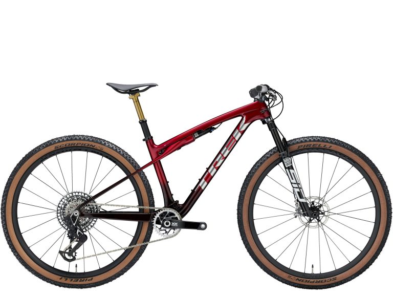 Trek Supercaliber SLR 9.9 XX AXS 2025, VTT de cross-country tout-suspendu à cadre carbone, vue de profil