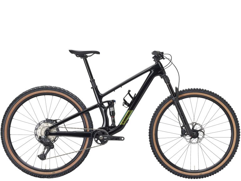 Trek Top Fuel 9.8 XT Di2 2026, VTT tout-suspendu carbone à transmission électronique, vue de profil