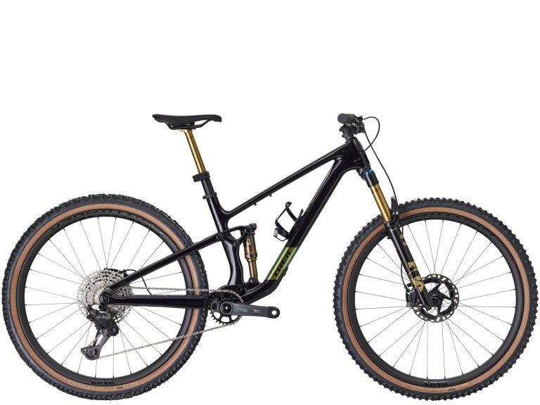 Trek Top Fuel 9.9 XTR Di2 2026, VTT tout-suspendu carbone à roues carbone, vue de profil