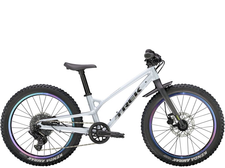 Trek Wahoo 20 Trail 2024, vélo enfant à roues de 20 pouces et fourche carbone, vue de profil