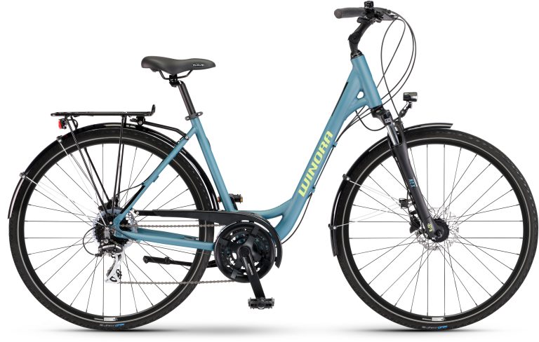 Winora Domingo 24 cadet blue matt 2025, vélo urbain aluminium à cadre bas, vue de profil