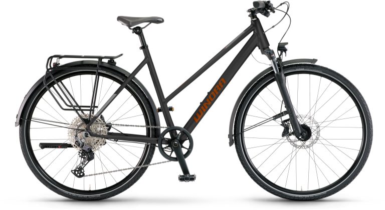 Winora Domingo X12 Pro mystic black matt 2025, vélo de trekking à cadre Mid, vue de profil