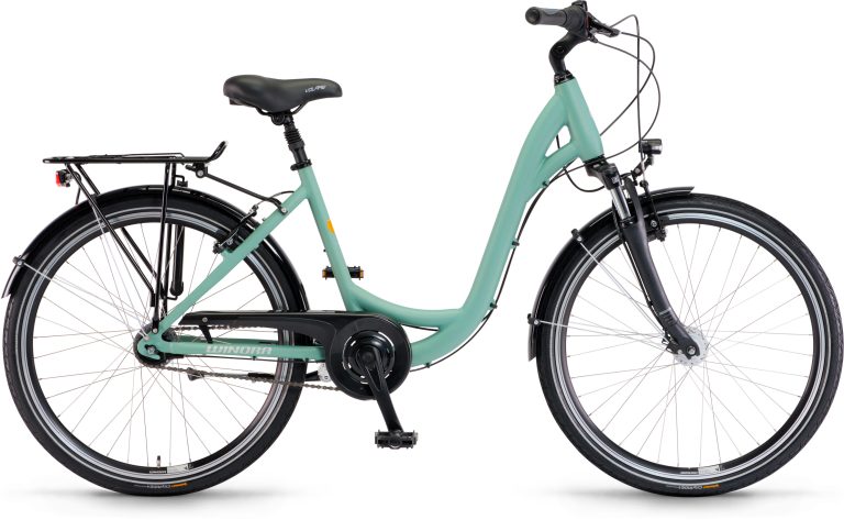 Winora Holiday N7 2025 coloris jade green mat, vélo de ville à cadre bas