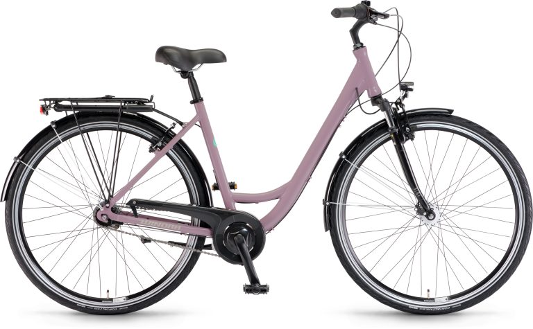 Winora Hollywood 28 iris 2025, vélo de ville à cadre ouvert, vue de profil