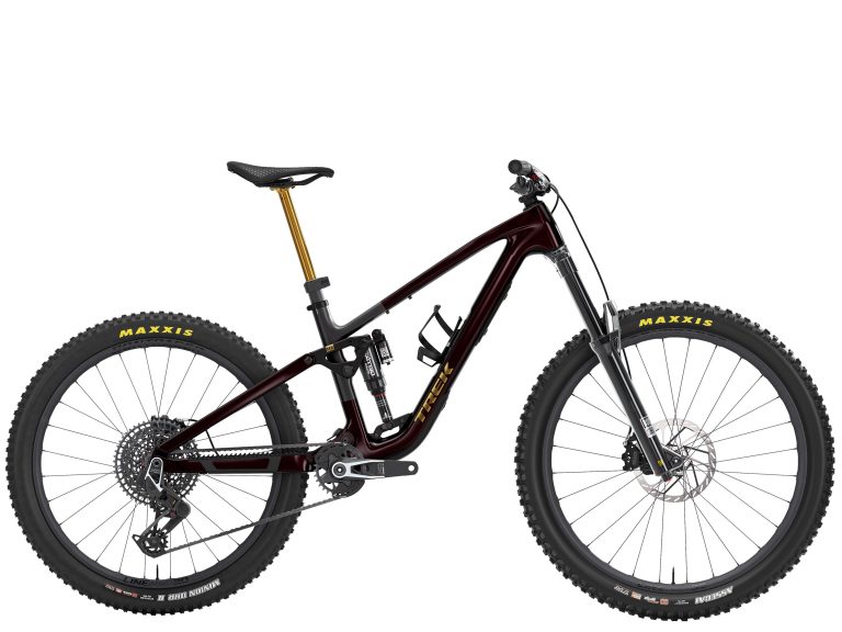 Trek Fuel MX 9.9 X0 AXS 2027, VTT tout-suspendu all-mountain carbone à roues mixtes, vue de profil